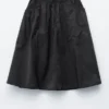 Gonna midi in twill arricciato