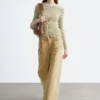 Jeans con dettaglio pieghettato