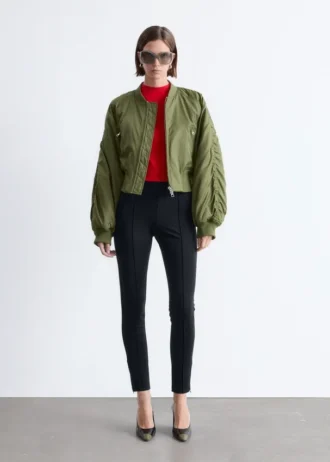 Leggings in jersey con pieghe