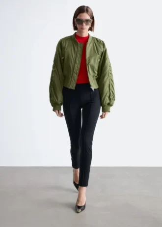 Leggings in jersey con pieghe