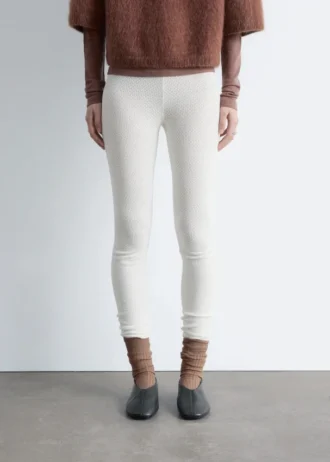 Leggings in maglia pointelle