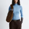 Maglia a collo alto in lurex a coste