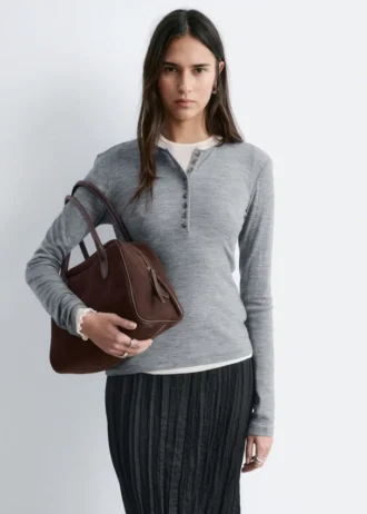 Maglia in lana con mezza abbottonatura