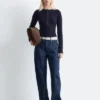 Maglia in lana merino con mezza abbottonatura