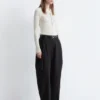 Maglia in lana merino con mezza abbottonatura