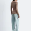 Maglia melange con mezza zip