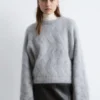 Maglione a trecce in misto mohair
