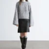 Maglione a trecce in misto mohair