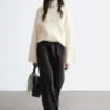 Maglione a trecce in misto mohair