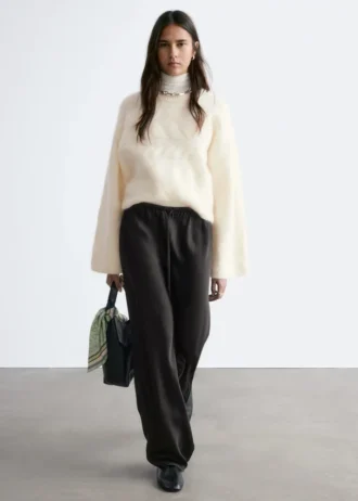 Maglione a trecce in misto mohair