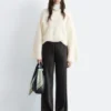 Maglione a trecce in misto mohair