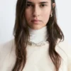 Maglione a trecce in misto mohair