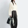 Maglione a trecce in misto mohair