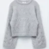 Maglione a trecce in misto mohair