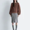 Maglione con maniche a palloncino in misto alpaca