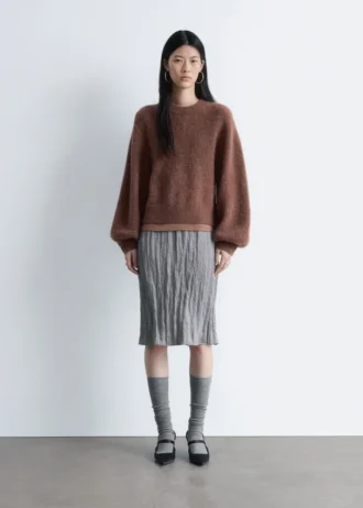 Maglione con maniche a palloncino in misto alpaca