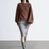 Maglione con maniche a palloncino in misto alpaca