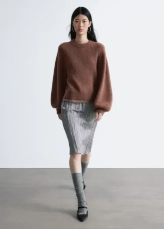 Maglione con maniche a palloncino in misto alpaca