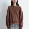 Maglione con maniche a palloncino in misto alpaca