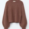 Maglione con maniche a palloncino in misto alpaca