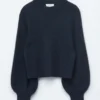 Maglione con maniche a palloncino in misto alpaca