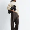 Maglione con maniche a palloncino in misto mohair