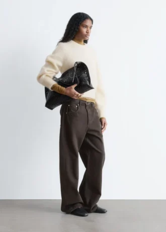 Maglione con maniche a palloncino in misto mohair