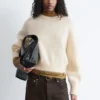 Maglione con maniche a palloncino in misto mohair