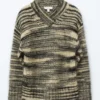 Maglione con scollo a V in misto mohair