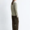 Maglione in lana merino con cuciture a contrasto