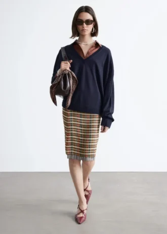 Maglione in lana merino con scollo a V