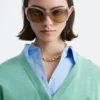 Maglione in lana merino con scollo a V