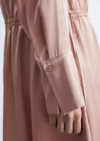 Mini abito con scollo a V e coulisse