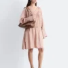 Mini abito con scollo a V e coulisse