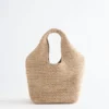 Mini borsa tote in paglia di carta