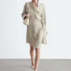 Miniabito a camicia con cintura da annodare