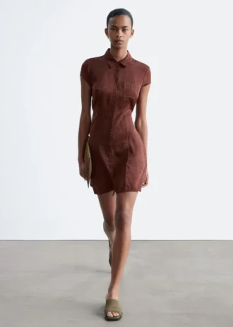Miniabito a camicia in jacquard