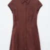 Miniabito a camicia in jacquard