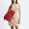 Miniabito polo in cotone a righe