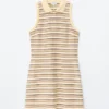 Miniabito polo in cotone a righe
