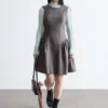 Miniabito svasato in lana