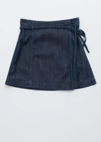 Minigonna in denim con dettaglio a fiocco