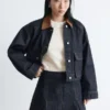 Minigonna in denim plissettato