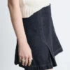 Minigonna in denim plissettato