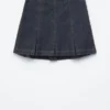 Minigonna in denim plissettato