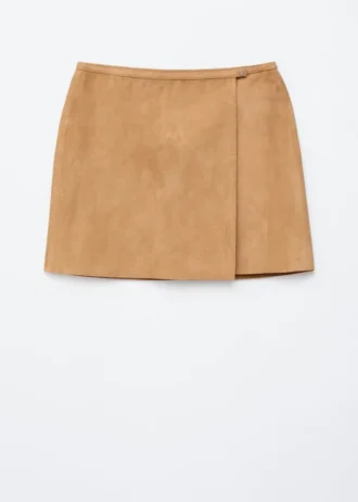 Minigonna in pelle scamosciata