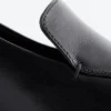 Mocassini con tacco in pelle