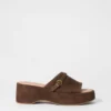 Mules con plateau in pelle scamosciata