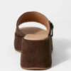 Mules con plateau in pelle scamosciata