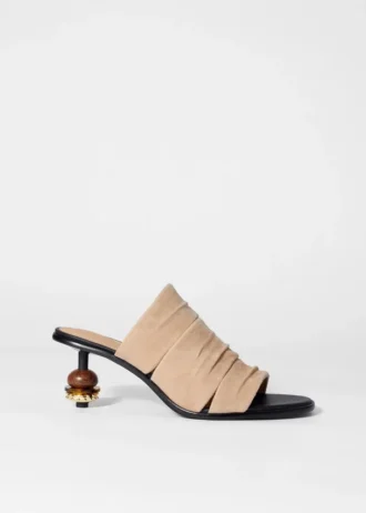 Mules in pelle impreziosite da perline